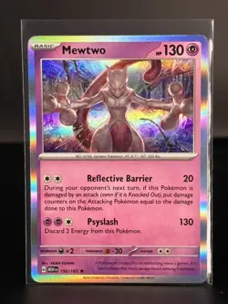 Mewtwo Rare Holo Pokemon Card Scarlet & Violet 151 150/165 NM - 25 - - Image 1