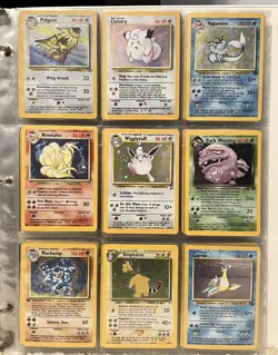Pokemon TCG WOTC Binder Collection. 144 Cards. 9 Holos. Vintage card lot. Used - Image 1