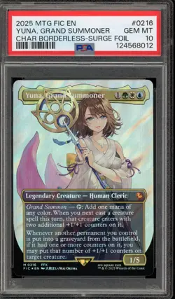 Magic MTG FF Yuna Grand Summoner FIC CHAR Borderless Surge Foil #0216 PSA 10 - Image 1