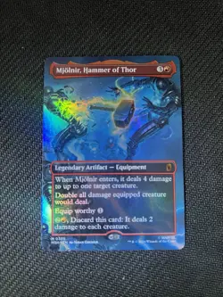 Mjolnir, Hammer of Thor (Borderless) MTG Marvel Super Heroes Foil - Image 1