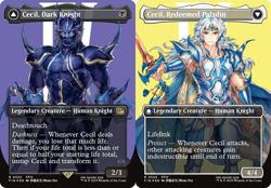 MTG Cecil, Dark Knight // Cecil, Redeemed Paladin - Surge Foil - Borderless, NM- - Image 1