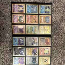 Nintendo Pokemon TCG 18-Card Holo Binder Lot XY Evo, Base Set, Team Rocket, BS2 - Image 1