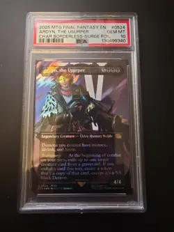 2025 MTG FINAL FANTASY CHARACTER BORDERLESS-SURGE FOIL ARDYN, THE USURPER PSA 10 - Image 1