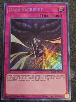 Yugioh Dark Sacrifice BLHR-EN056 Secret Rare 1st Ed VLP - Image 1