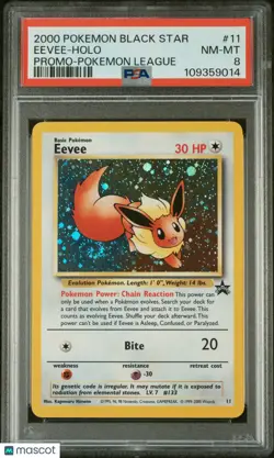 2000 Pokemon Promo Black Star Eevee Holo Promo-Pokemon League PSA 8 #11 - Image 1