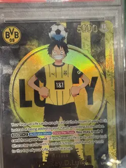PSA 10 Monkey D Luffy ST13-003 BVB Borussia Dortmund ONE PIECE Matchday Promo EN - Image 3
