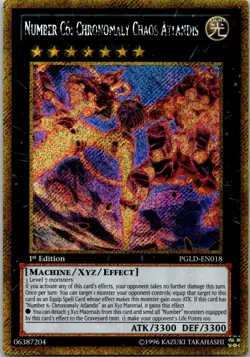 Yugioh Number C6: Chronomaly Chaos Atlandis PGLD-EN018 1st Ed Gold Secret NM - Image 1