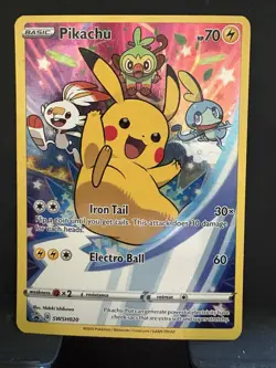 Pokemon TCG Pikachu Holo Promo SWSH Sword & Shield SWSH020 Basic 70 HP EN - Image 1