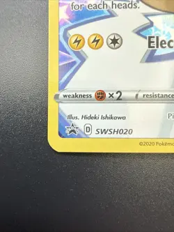 Pokemon TCG Pikachu SWSH020 Sword & Shield Black Star Promo Full Art Holo - NM - Image 5