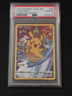 Pokemon TCG Pikachu PSA 10 Sword & Shield Swsh020 Holo Promo Figure Collection - Image 1