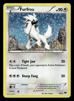Furfrou 12/12 Promo Holo McDonald's Promos 2014 Pokemon Card - Image 2