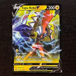 Tapu Koko V 072/202 Pokemon Sword & Shield Base Set Holo Ultra Rare Card - Image 1
