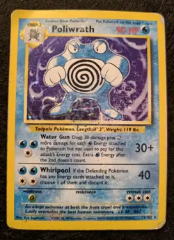 Pokemon Card Poliwrath 013/102 Holo Base Set - Image 1