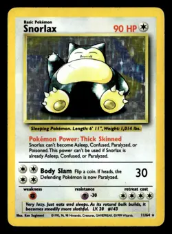 Snorlax 11/64 Holo Rare NO Symbol Error Jungle Pokemon Card - Image 2