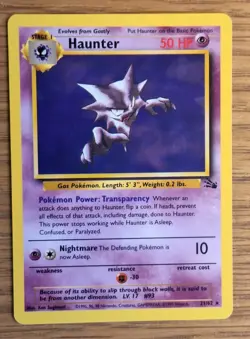 Pokemon Haunter 21/62 Fossil Non Holo WOTC NM Vintage Pokemon Card - Image 1