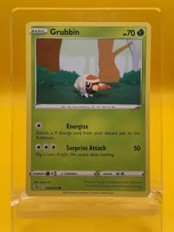 🍃Grubbin 018/264 Asako Ito Crocheted Art - Fusion Strike Pokemon Card MINT NEW - Image 1