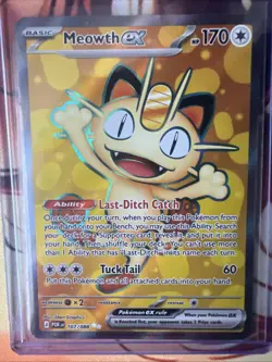 Meowth ex 107/088 Full Art Pokemon Card Perfect Order NM - Image 2