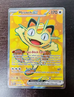 Pokemon TCG Meowth ex 107/088 Full Art Ultra Rare Perfect Order NM - Image 1