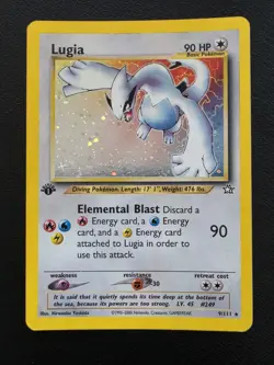 Pokemon Neo Genesis 1st Edition Lugia Holo 9/111 Rare Vintage TCG LP (Read) - Image 1