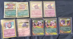 Pokemon Gengar TCG 9 Card Lot various sets. Condition NM-Mint. pack fresh - Image 1