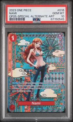 ONE PIECE OP05 AWAKENING OF THE NEW ERA #016 NAMI SPECIAL ALTERNATE ART PSA 10 - Image 1