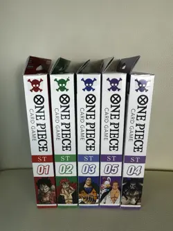 One Piece Starter Deck Bundle ST-01/02/03/04/05 (ENGLISH) – ALL SEALED LUFFY - Image 1