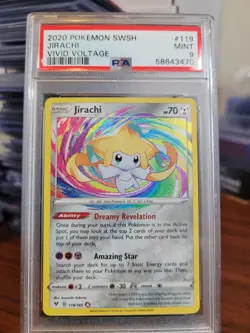 2020 Pokemon Sword & Shield Vivid Voltage Jirachi 119/185 PSA 9 MINT - Image 1