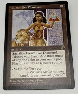 LION'S EYE DIAMOND MAGIC THE GATHERING MTG MIRAGE SET RARE Artifact 1996 VINTAGE - Image 1