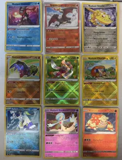 Radiant Pokemon TCG Radiant Card Lot x 9 - Image 1