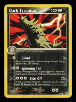 Pokemon Card Dark Tyranitar 19/109 Team Rocket Returns Rare Non-Holo MP 2004 - Image 1