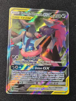 Pokemon Card Greninja & Zoroark GX 201/214 Unbroken Bonds Holo Alt Art NM 2019 - Image 3