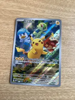 Pokemon Center Exclusive Pikachu Promo Card 027 SV Scarlet and Violet - Image 1