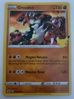 Groudon 017/025 Celebrations 25th Anniversary Holo Pokemon Card MINT - Image 1