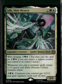 MTG Magic the Gathering Spider-Man Foil Rare 145 Silk Web Weaver - Image 1