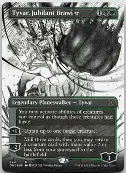 Tyvar, Jubilant Brawler Borderless FOIL 344 Rare Phyrexia: All Will Be One NM - Image 1