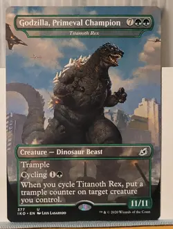 Mtg GODZILLA, PRIMEVAL CHAMPION BORDERLESS NM IKO 377 -Argo- - Image 1