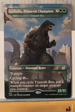 Mtg GODZILLA, PRIMEVAL CHAMPION BORDERLESS NM IKO 377 -Argo- - Image 3