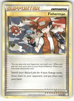 Fisherman 92/123 Uncommon HeartGold & SoulSilver Pokemon Moderately Played - Image 1