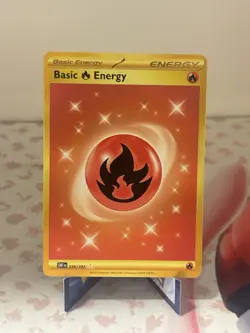 Pokemon TCG Basic Fire Energy Sv03: Obsidian Flames 230/197 Gold Hyper Rare - Image 1