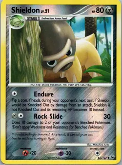 Pokemon TCG Shieldon 62/127 Platinum Rev Holo NM - Image 1