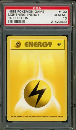 1999 Pokemon Base Set 1st Edition Shadowless Lightning Energy PSA 10 GEM MINT - Image 1