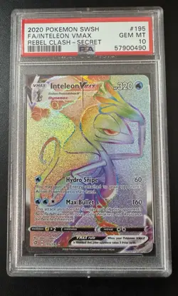 Pokemon Inteleon VMAX 195/192 Rainbow Rebel Clash PSA 10 - Read Description - Image 3