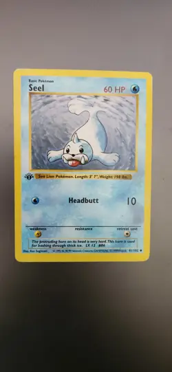 Pokemon Seel 1st Edition base Shadowless Base Set (MP) - Image 1