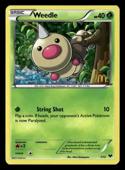 Weedle 1/12 Promo Holo McDonald's Promos 2014 Pokemon Card - 2 - Image 2