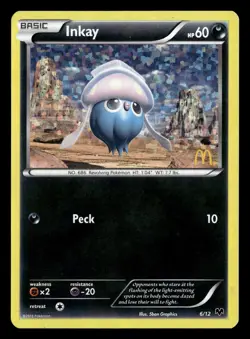 Inkay 6/12 Promo Holo McDonald's Promos 2014 Pokemon Card - Image 2