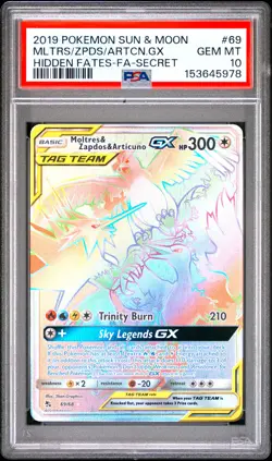 PSA 10 - Moltres & Zapdos & Articuno GX 69/68 SM Hidden Fates x978 - Pokemon - Image 1