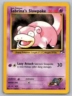 Sabrina's Slowpoke 95/132 Common Gym Heroes Pokemon Unlimited Lightly Played - Image 1