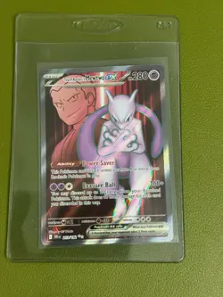 Team Rocket's Mewtwo ex Ultra Rare 213/182 Destined Rivals Pokemon English - Image 1