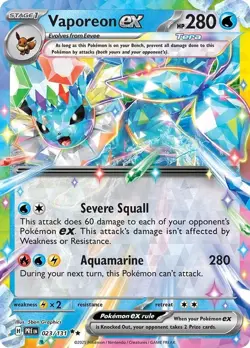 Pokemon Vaporeon ex [SV: Prismatic Evolutions - 023/131]Holofoil NM Double Rare - Image 1