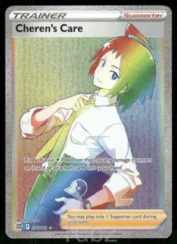 Cheren's Care 177/172 Rainbow Rare Brilliant Stars Pokemon Near Mint - Image 1